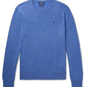 NEW Polo by Ralph Lauren Men's Cashmere Blue Crewneck Sweater Size LARGE